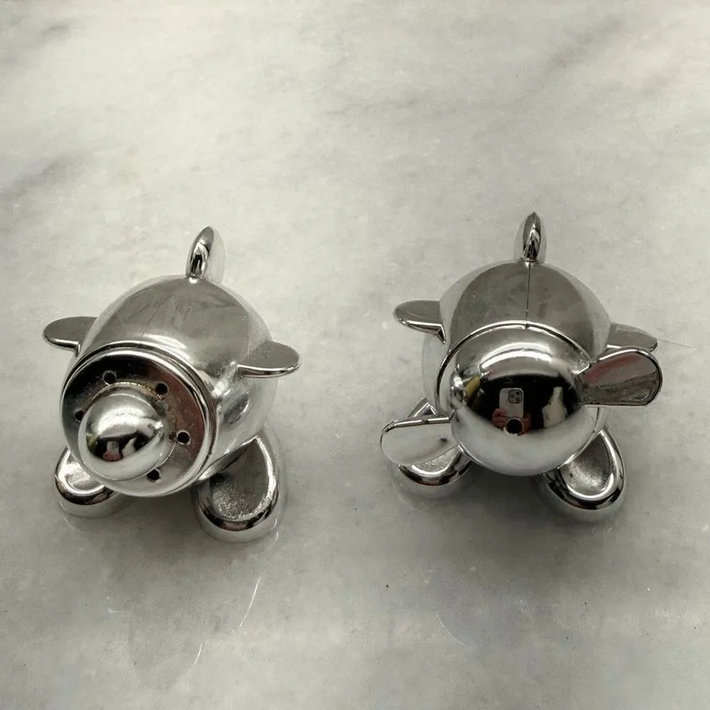 Virgin Atlantic Salt & Pepper Shakers Set Pinched From Virgin Atlantic Silver OS
